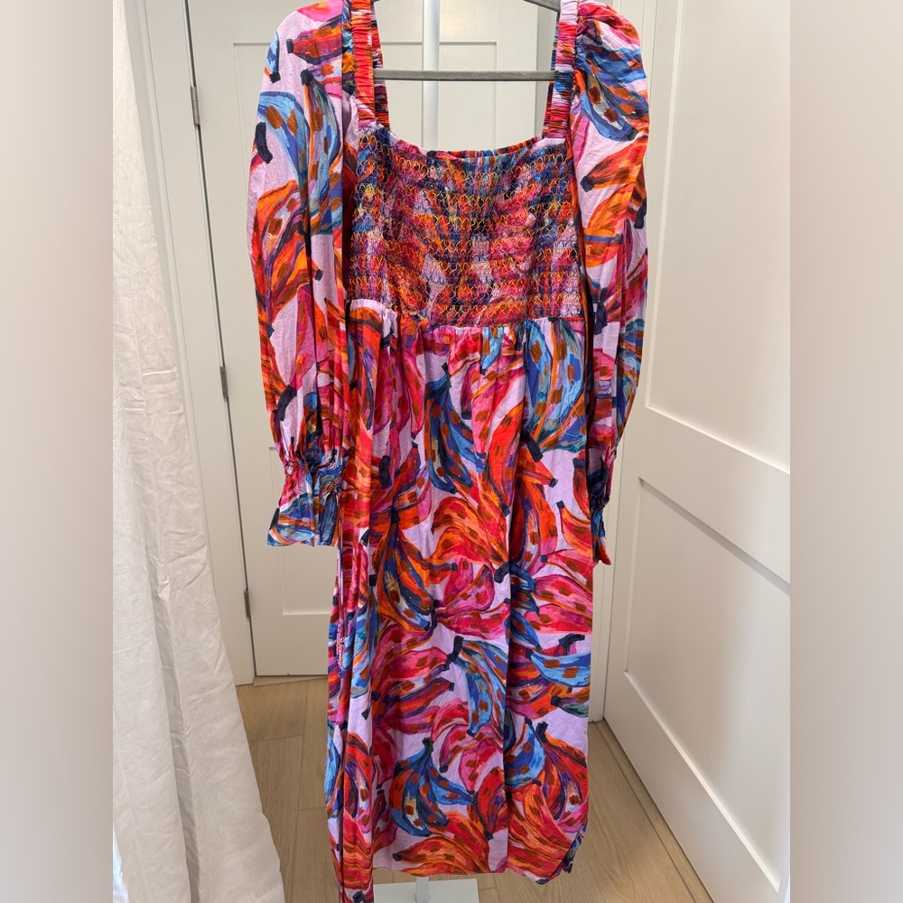 FARM Rio Tropical Banana Pink Maxi Dress size L - Picture 3 of 12